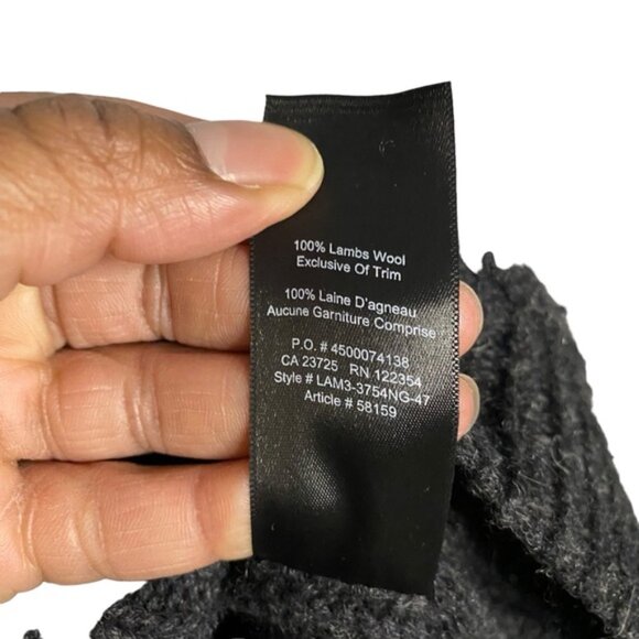 Aritzia x TNA Women's Charcoal Gray Torridon Full Zip Lambswool Knit Cardigan - Picture 7 of 8